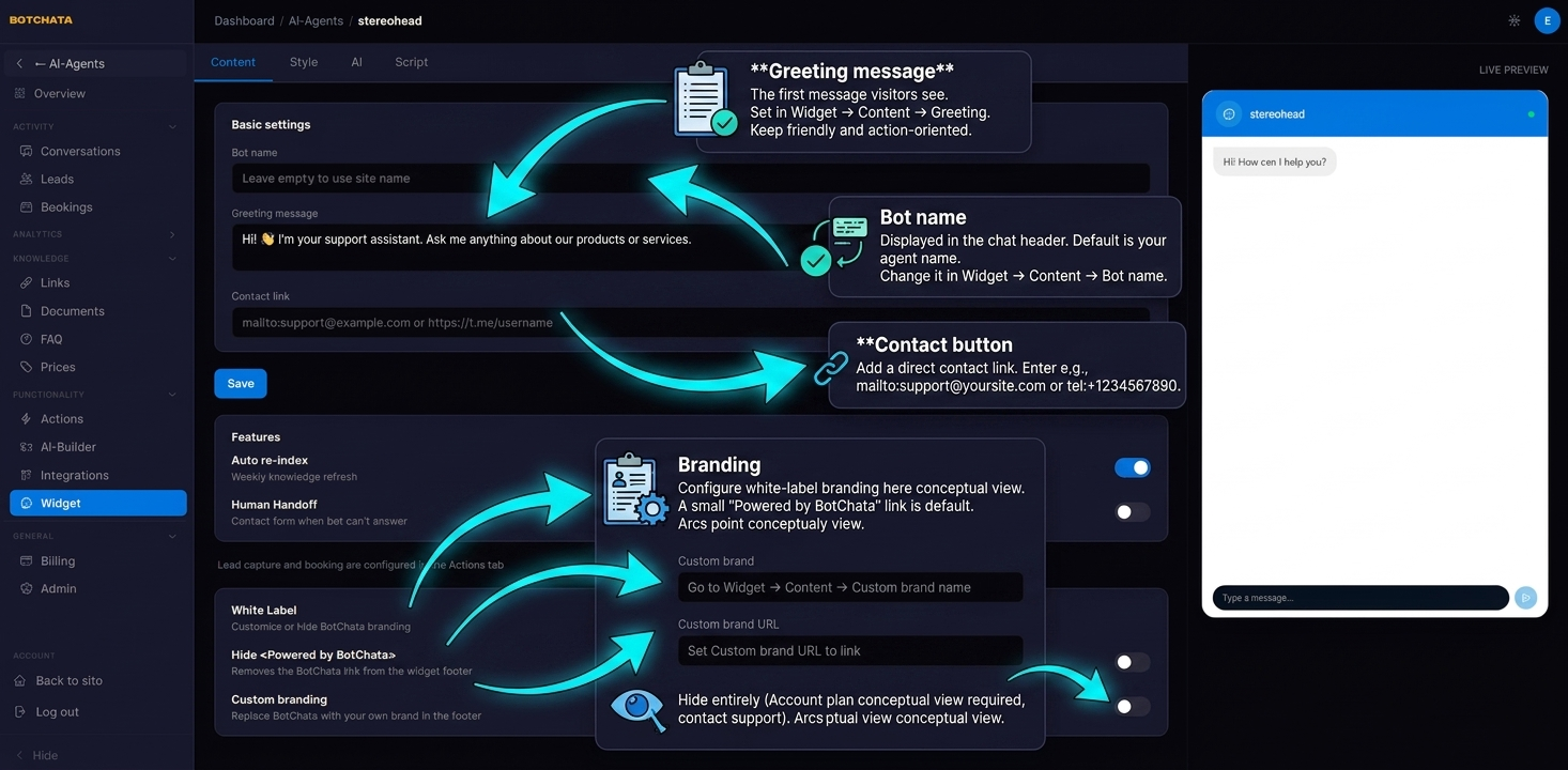 Contact button